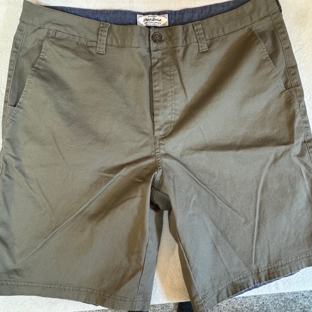 Flag & Anthem Olive Green Men's Shorts